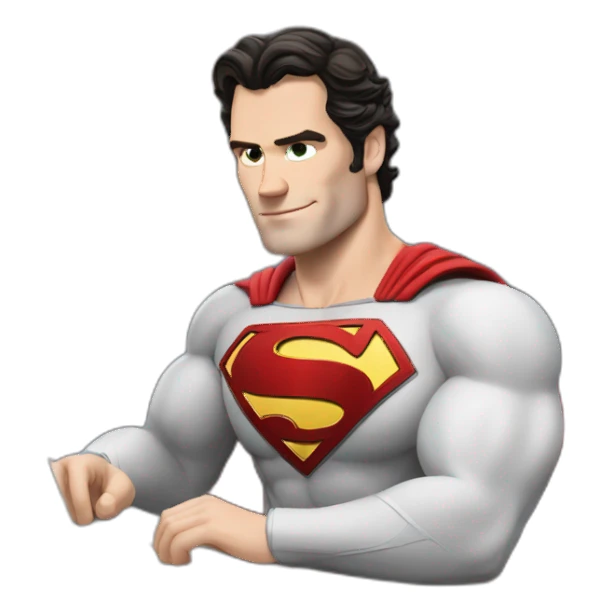 henry cavill super man using a laptop sticker