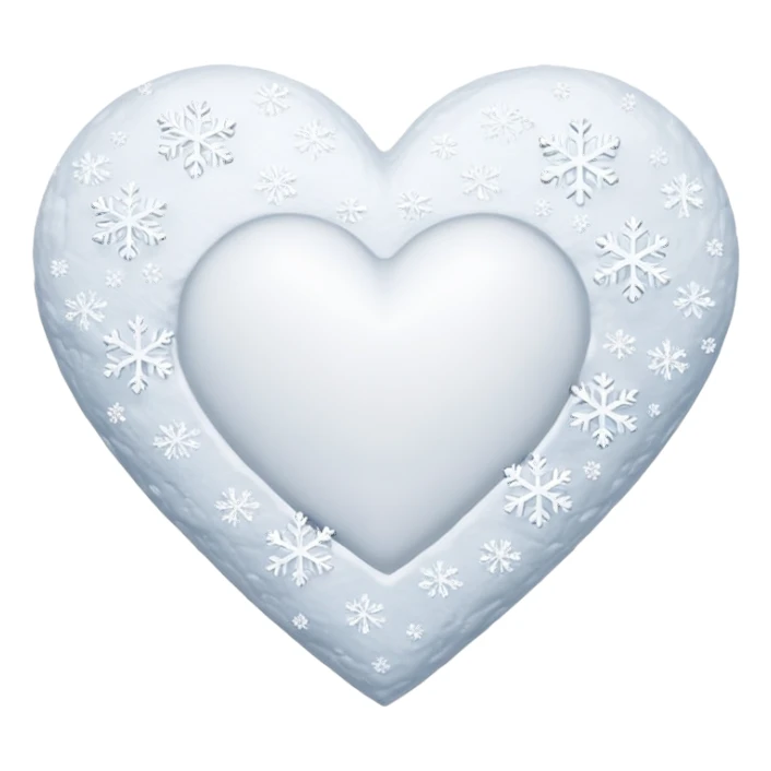 snow themed heart sticker