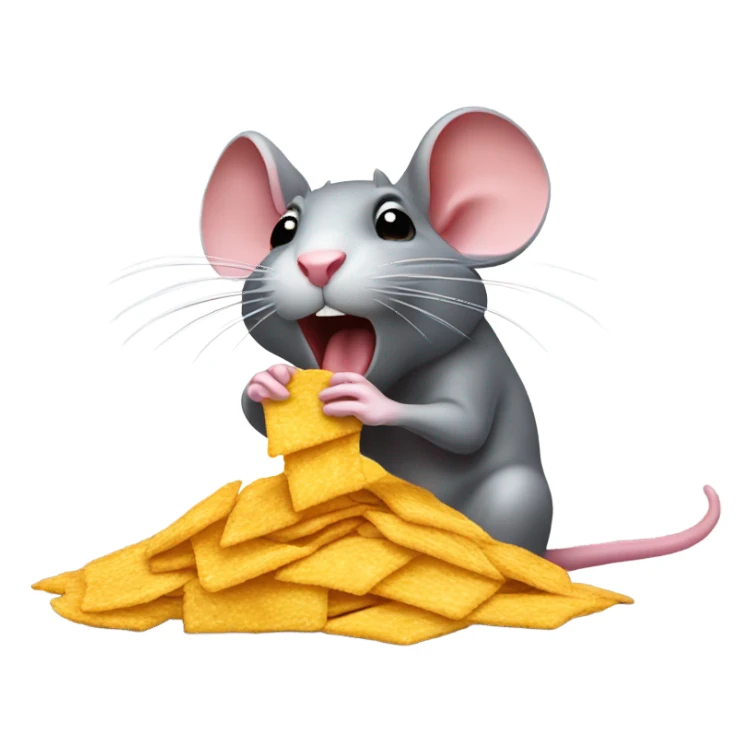 rat eating spicy chips sticker