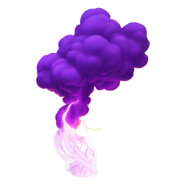 Fire with a cloud and a purple Lightning  sticker