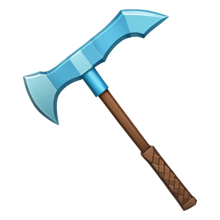 Minecraft diamond pickaxe with brown handle sticker