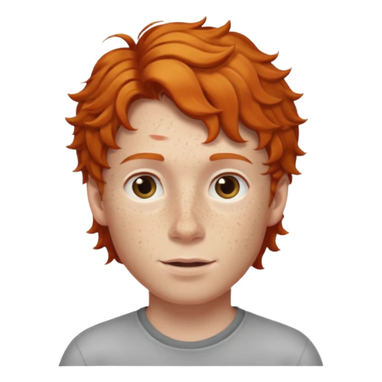 ginger boy wavy hair sticker
