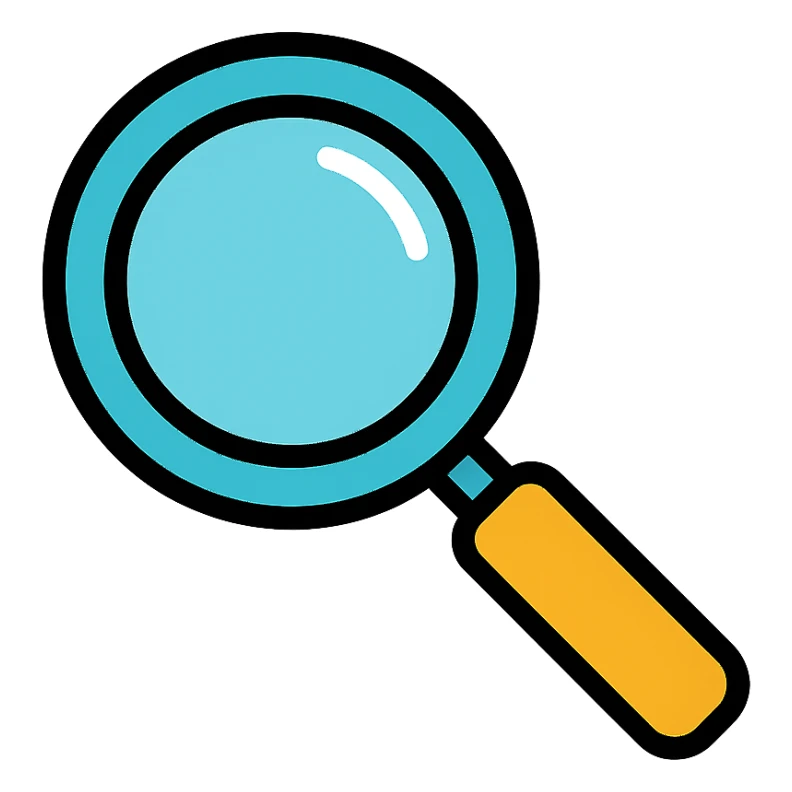 magnifying glass sticker