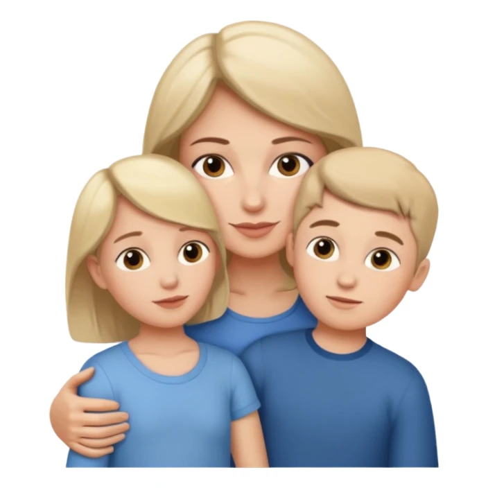 Mom and boy sticker
