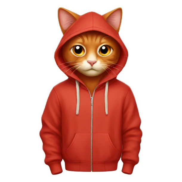 Red cat in hoodie sticker