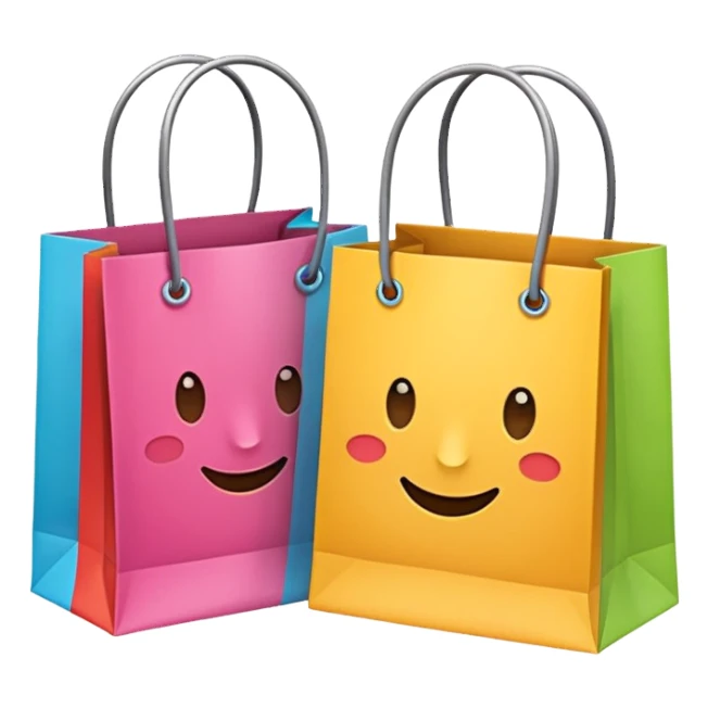 2 beautiful shopping bag sticker