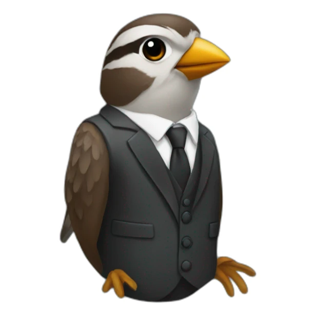 Sparrow in suit sticker