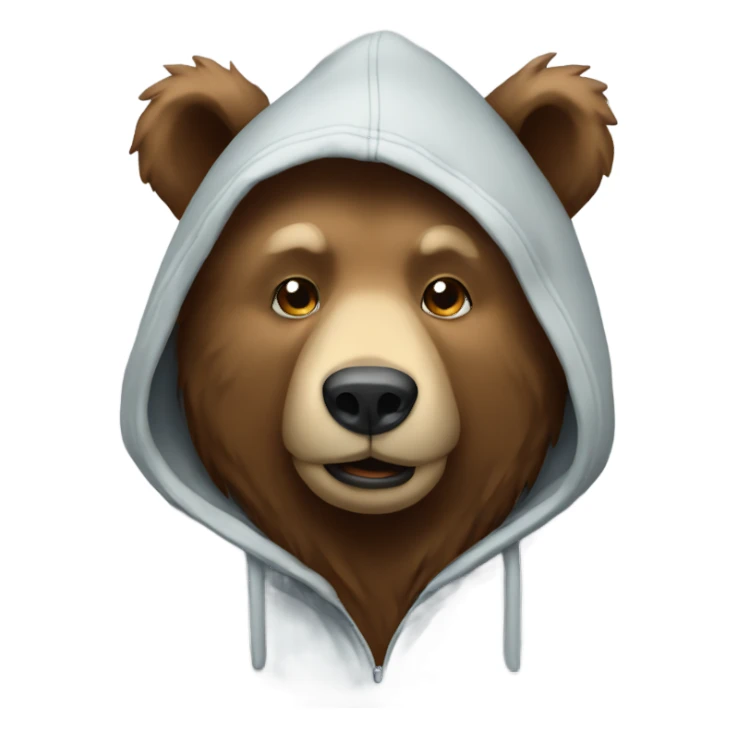 Bear wearing a hoodie sticker