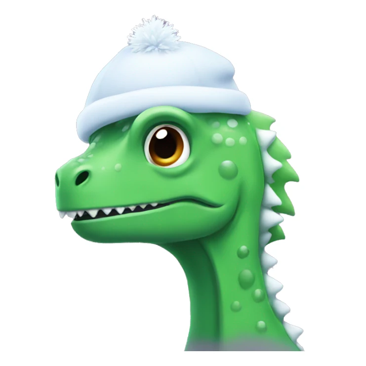 Dino with snow hat sticker