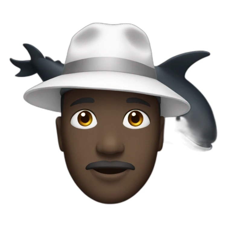 black-whale-in-white-hat sticker