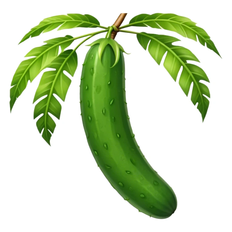 cucumber hangs on a palm tree branch sticker