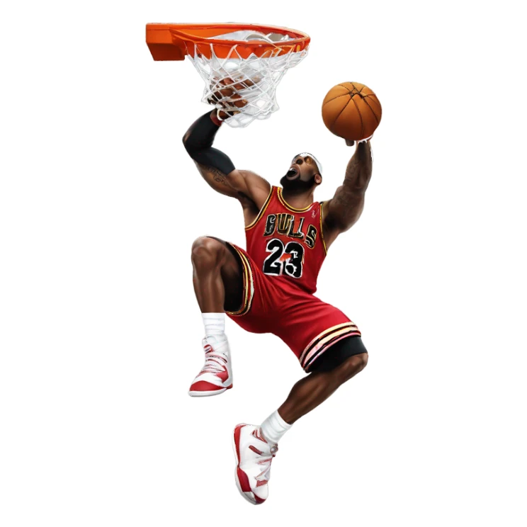 Lebron James dunking on Michael Jordan  sticker