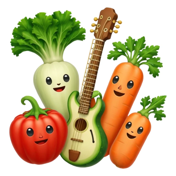 Vegetables playing a tune sticker