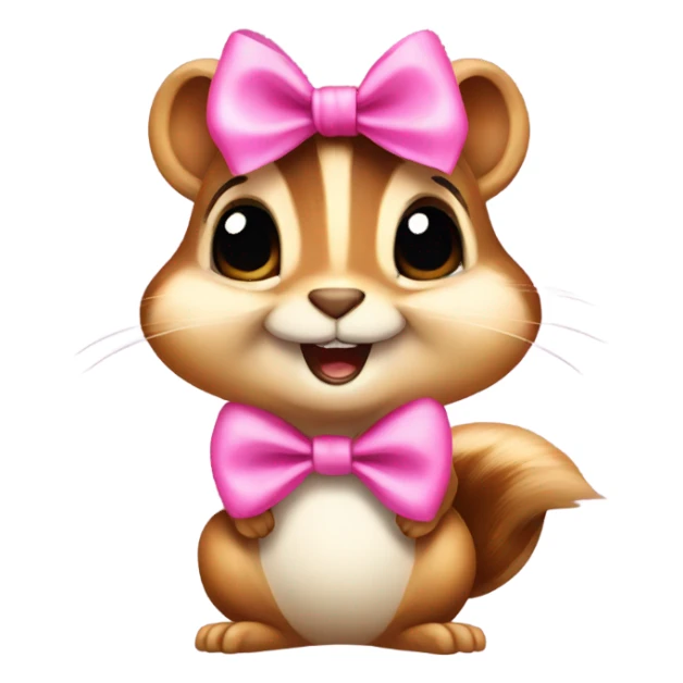 Chipmunk with pink bow sticker