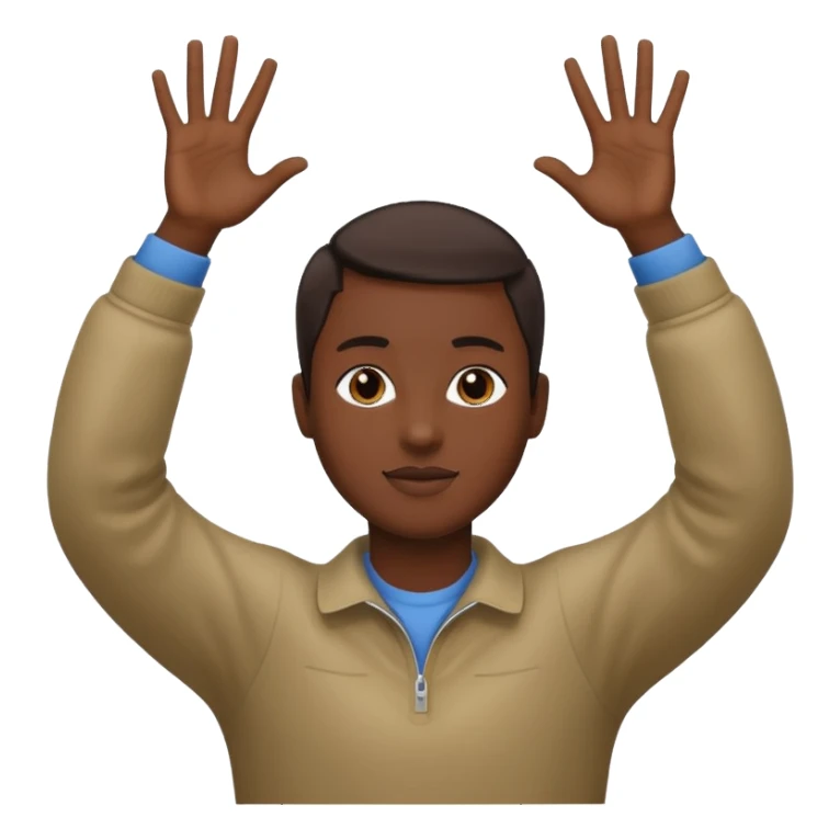 person raising both arms spread further apart sticker