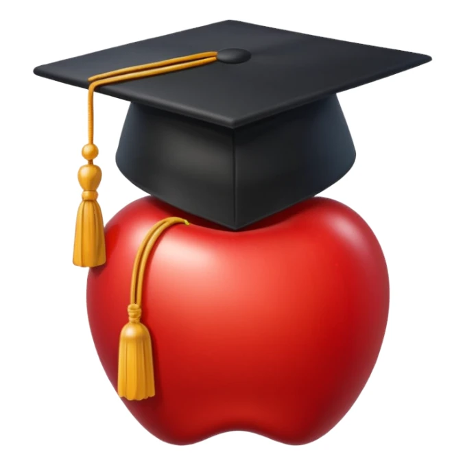 black grad cap apple emoji sticker