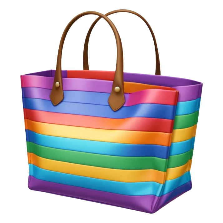 rainbow shopping bag sticker