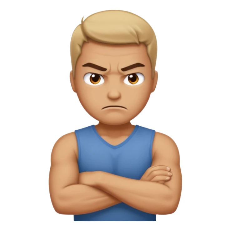 Arms crossed mad face only  sticker