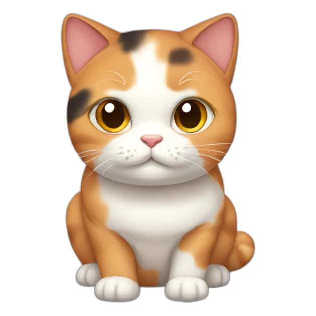 Calico chubby cat sticker