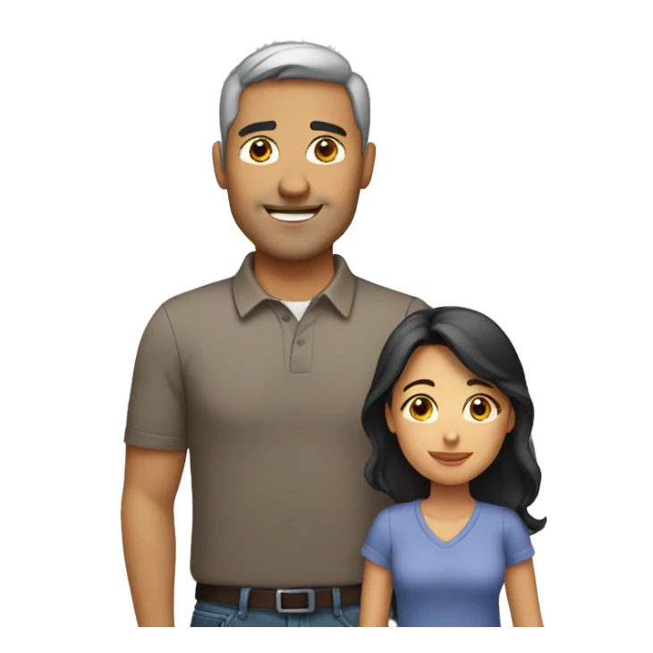 Caucasian dad,Hispanic mom, Hispanic daughter sticker