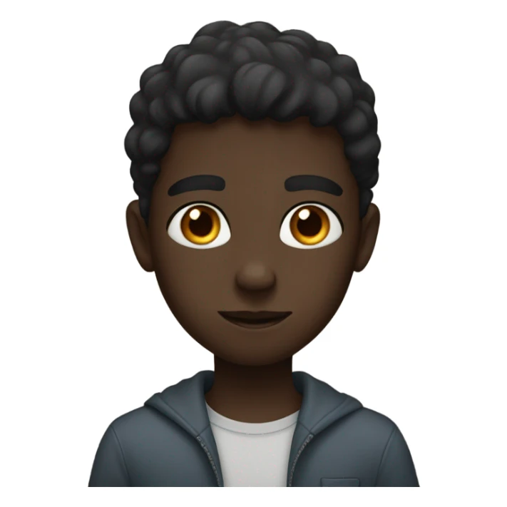 dark-skinned boy portrait looking sticker