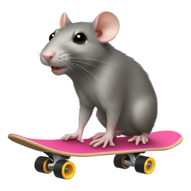 rat on a skate board sticker