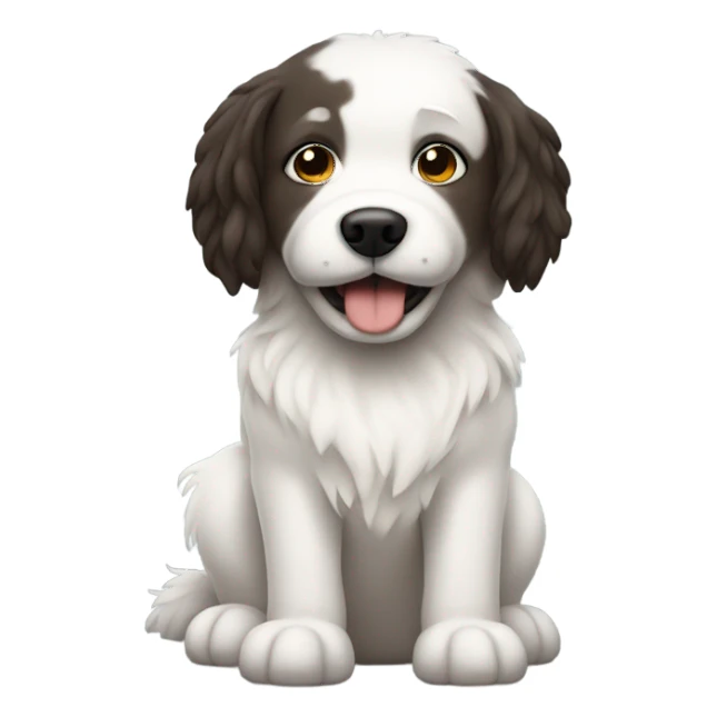dark-skinned person with white dog sticker
