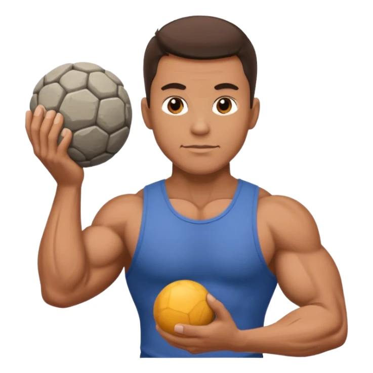 muscular man carries a stone ball sticker
