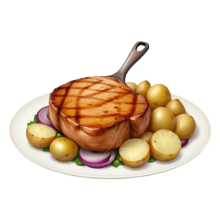 pork chops with onions and potatoes sticker