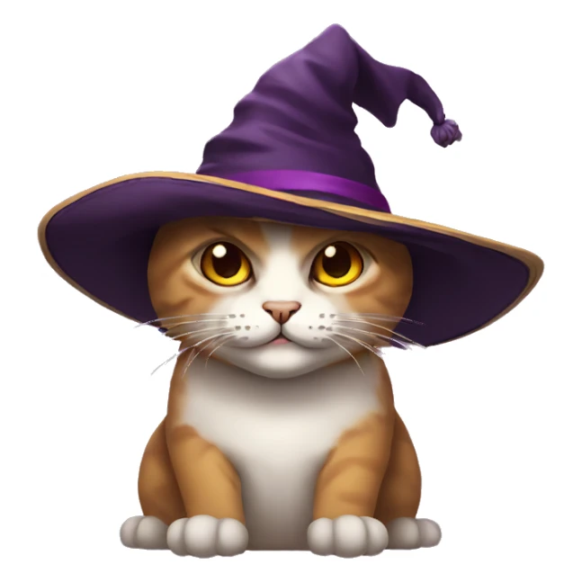 Gato con sombrero de bruja sticker