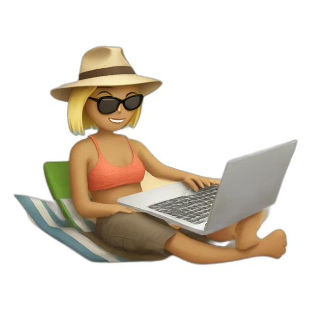 digital-nomad-working-at-beach sticker