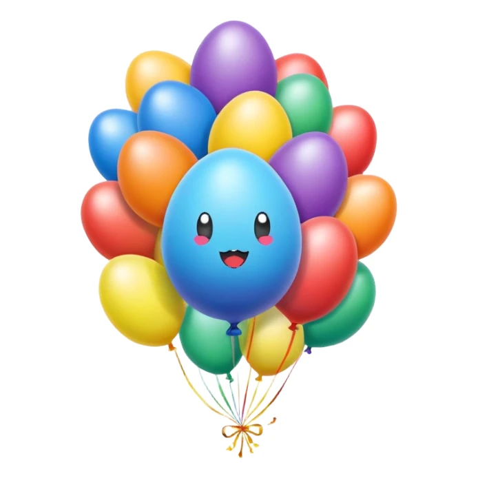 easter rainbow bouncy balloons poopmoji  sticker