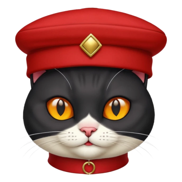 black suited old cat with red fes hat sticker
