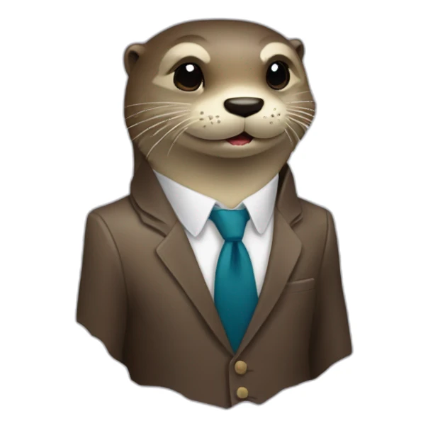 Loutre avec une cravate sticker