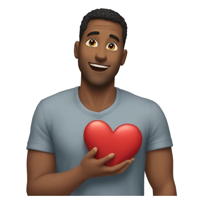 🤗 con un corazón entre las manos sticker