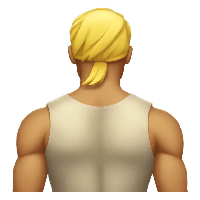 man back muscles yellow skin sticker