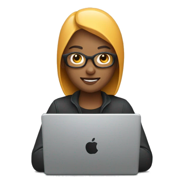 a designer working on their laptop with figma logo sticker