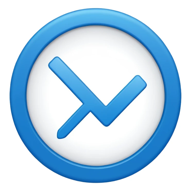 A check mark in a completely blue circle  sticker