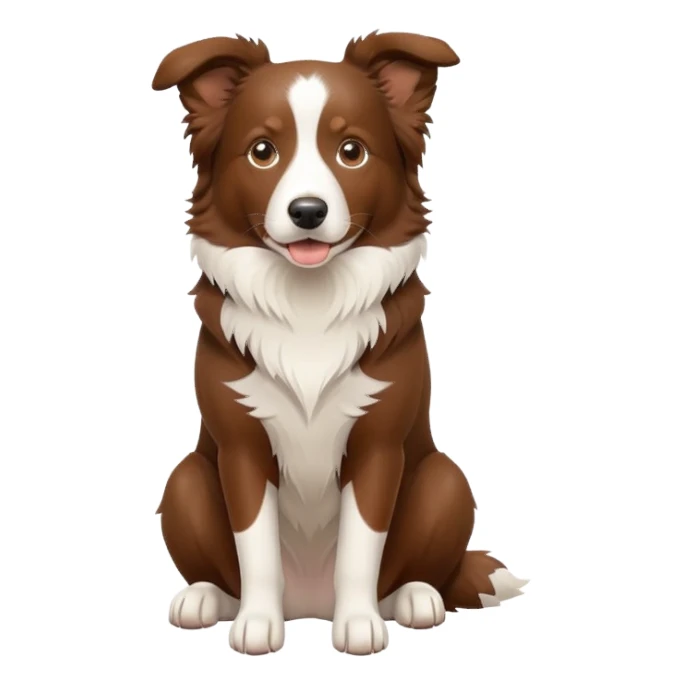 Brown Border Collie sitting sticker