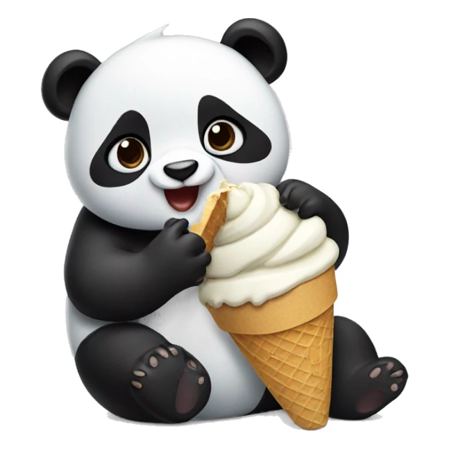 Panda eating ice cream sticker