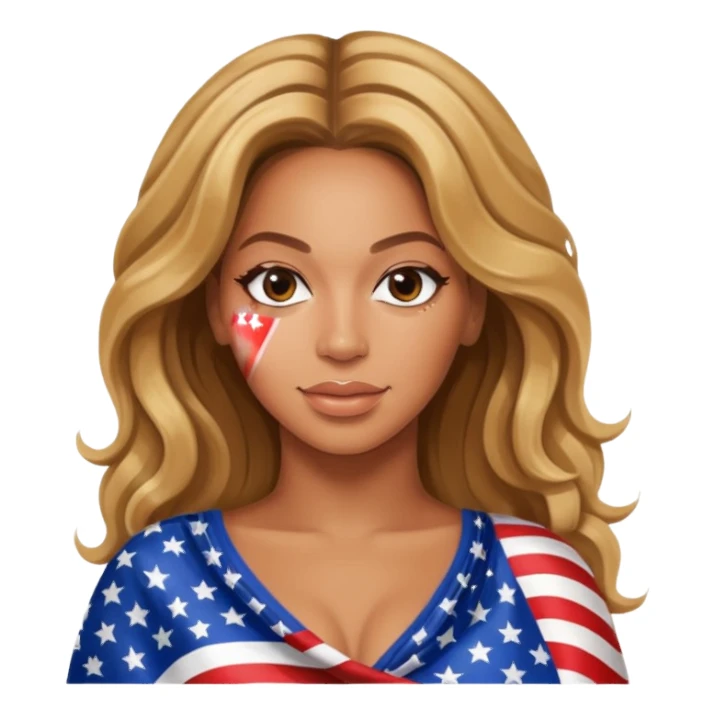 Beyonce with american flag sticker