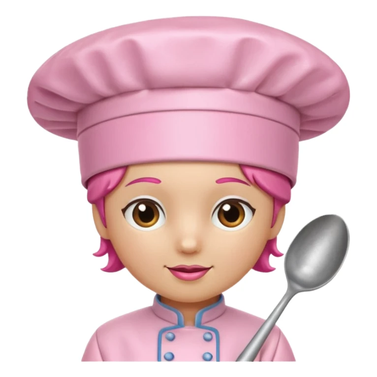 Pink chef hat with pink cooking utensils sticker