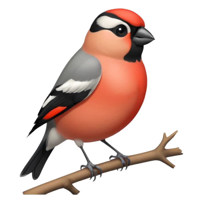 Round and cute bullfinch sticker