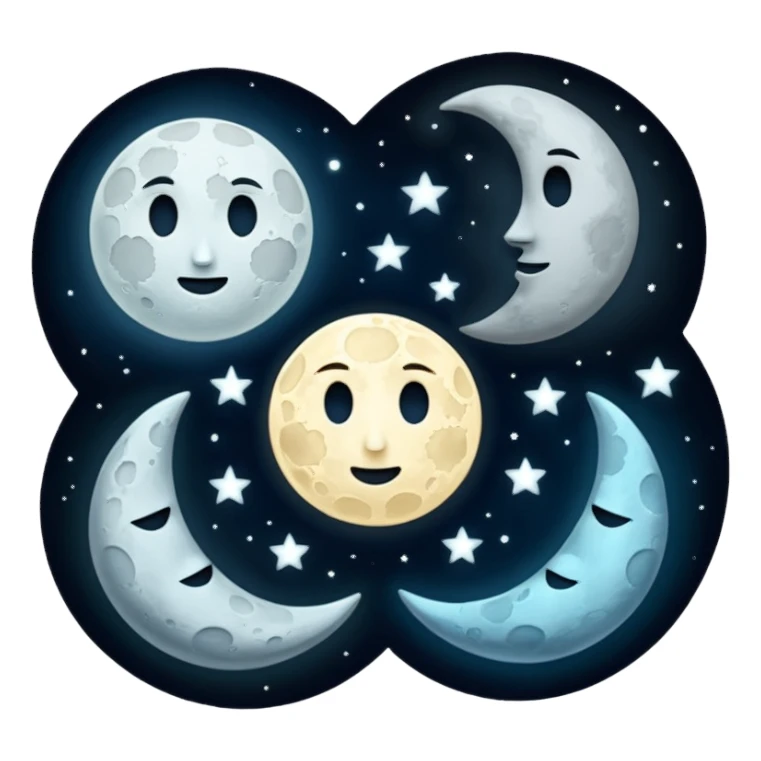 phases of the moon sticker