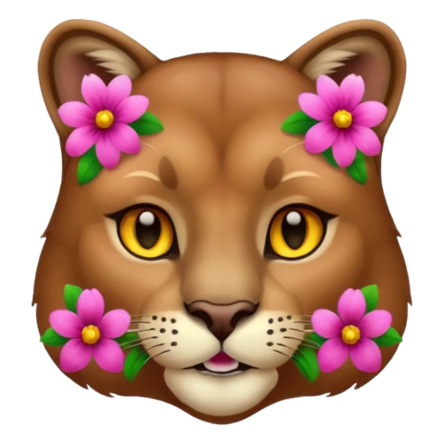 Cougar with flowers  sticker