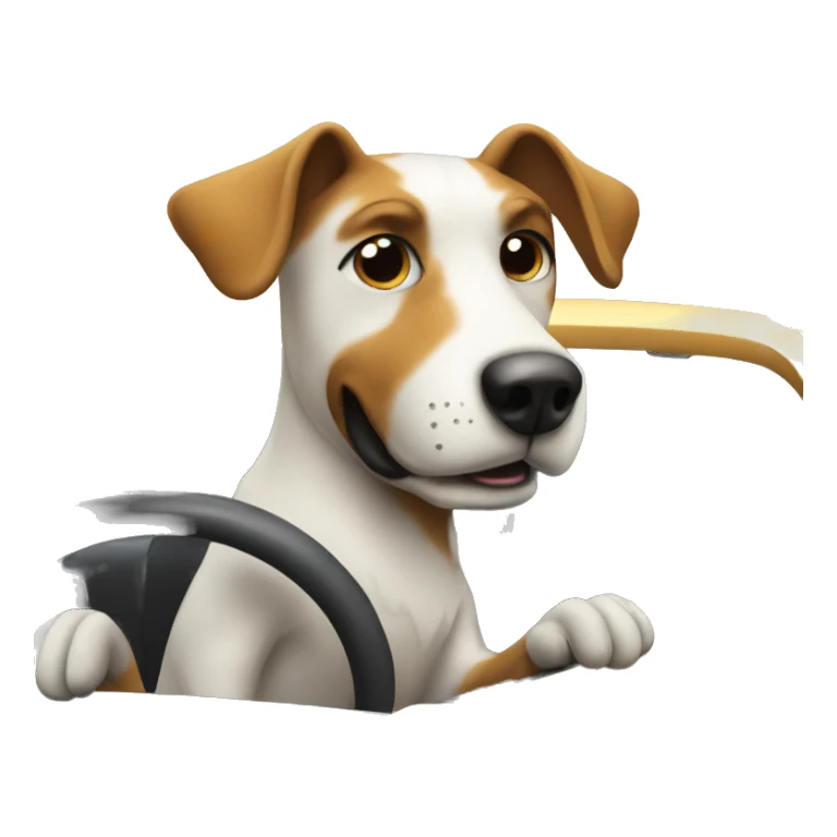 dog driving car sticker