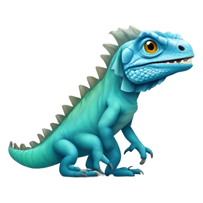 walking blue iguana  sticker