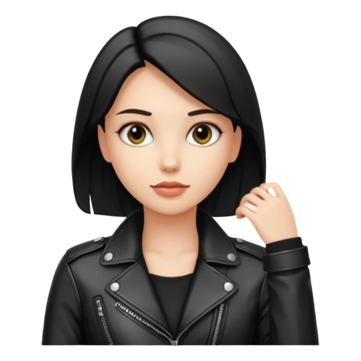 girl in leather jocket sticker