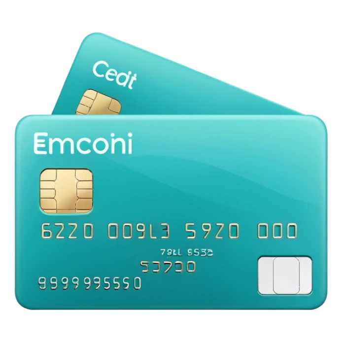 credit card Turquoise color sticker