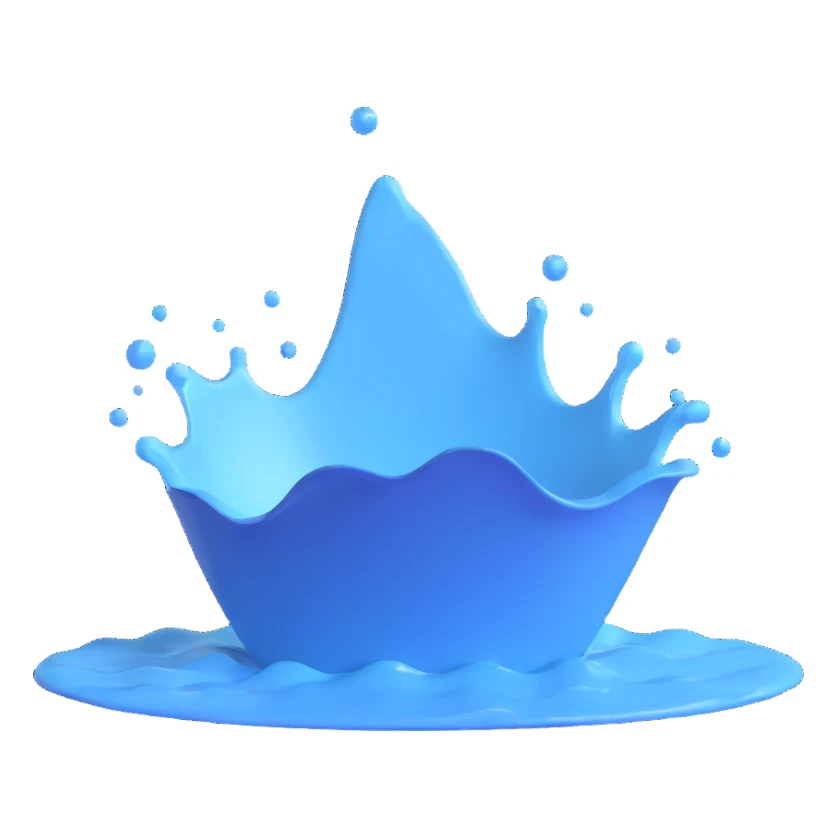 realistic 3D water splash sticker